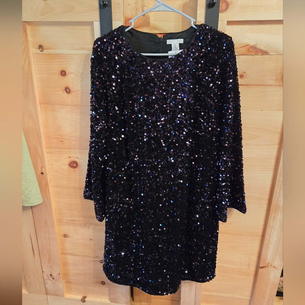 Black Sequin Dress With Purple Hues